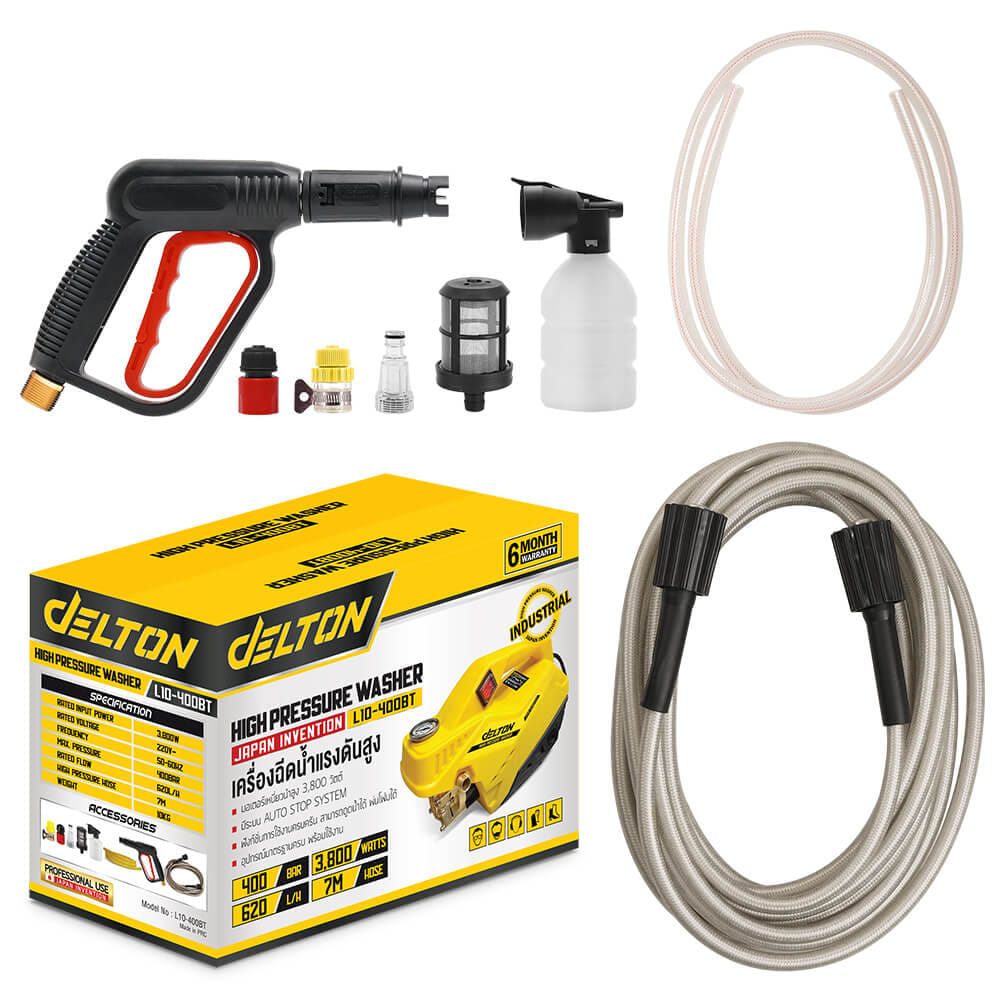 เครื่องฉีดน้ำแรงดันสูง DELTON รุ่น L10-400BT 400 บาร์ 3800 วัตต์_7